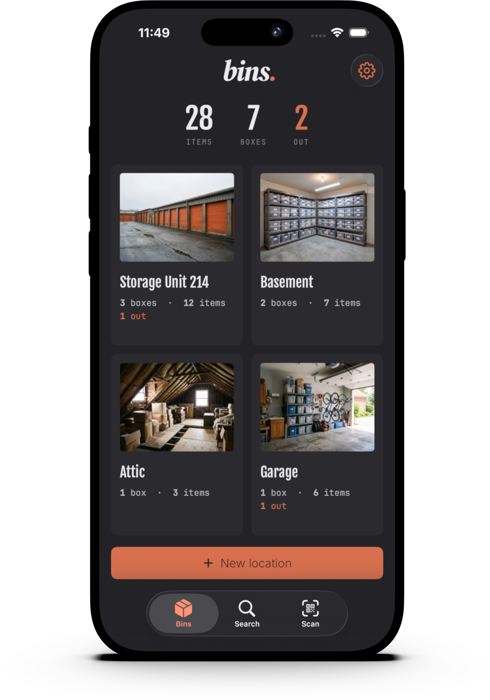 Basic Bins on iPhone